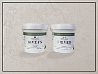 Gimcyn - Textured, Metallic Wall Paint Bundle. Includes Paint and Primer - Covers 5SQM - In Colour CRYSTAL.