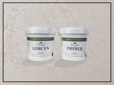 Gimcyn - Textured, Metallic Wall Paint Bundle. Includes Paint and Primer - Covers 5SQM - In Colour CRYSTAL.