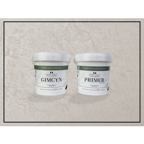 Gimcyn - Textured, Metallic Wall Paint Bundle. Includes Paint and Primer - Covers 5SQM - In Colour CRYSTAL.