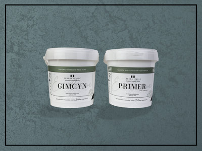 Gimcyn - Textured, Metallic Wall Paint Bundle. Includes Paint and Primer - Covers 5SQM - In Colour EMERALD.