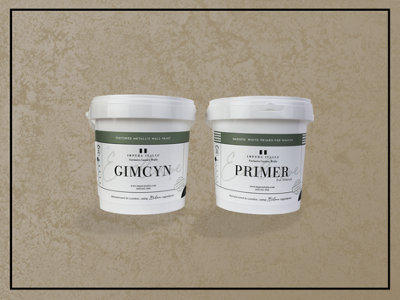 Gimcyn - Textured, Metallic Wall Paint Bundle. Includes Paint and Primer - Covers 5SQM - In Colour GREY RUTILE.