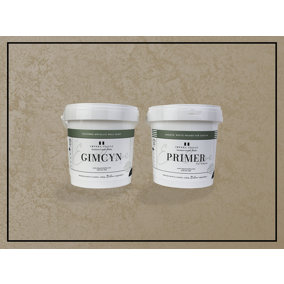 Gimcyn - Textured, Metallic Wall Paint Bundle. Includes Paint and Primer - Covers 5SQM - In Colour GREY RUTILE.