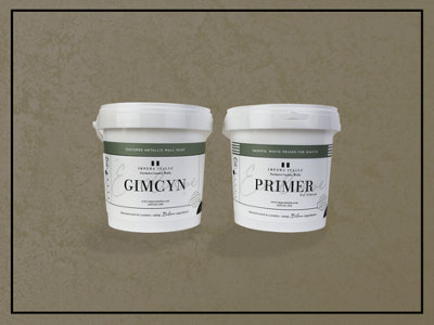 Gimcyn - Textured, Metallic Wall Paint Bundle. Includes Paint and Primer - Covers 5SQM - In Colour JADE.