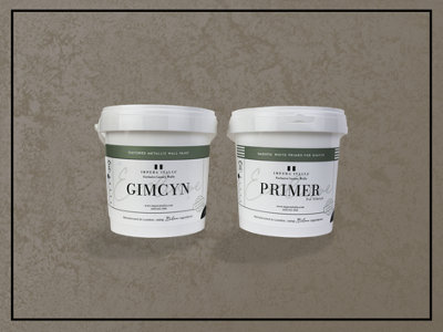Gimcyn - Textured, Metallic Wall Paint Bundle. Includes Paint and Primer - Covers 5SQM - In Colour JASPER.