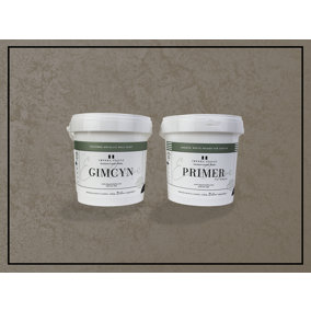 Gimcyn - Textured, Metallic Wall Paint Bundle. Includes Paint and Primer - Covers 5SQM - In Colour JASPER.