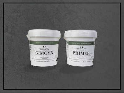 Gimcyn - Textured, Metallic Wall Paint Bundle. Includes Paint and Primer - Covers 5SQM - In Colour MOONSTONE.