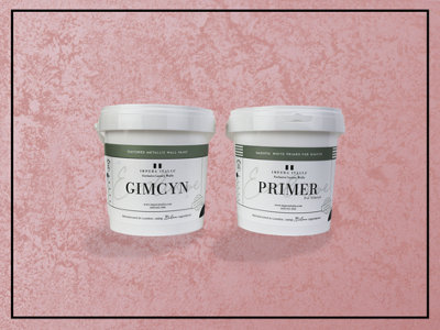 Gimcyn - Textured, Metallic Wall Paint Bundle. Includes Paint and Primer - Covers 5SQM - In Colour MORGANITE.
