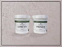 Gimcyn - Textured, Metallic Wall Paint Bundle. Includes Paint and Primer - Covers 5SQM - In Colour PINKOPAL.