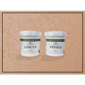 Gimcyn - Textured, Metallic Wall Paint Bundle. Includes Paint and Primer - Covers 5SQM - In Colour ROSE QUARTZ.