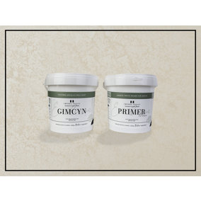 Gimcyn - Textured, Metallic Wall Paint Bundle. Includes Paint and Primer - Covers 5SQM - In Colour WHITE AGATE.