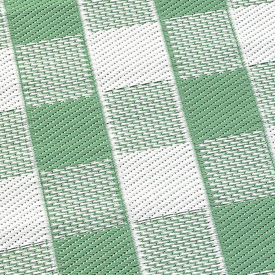 Gingham Classic Check Print UV Resistant Green Outdoor Rug