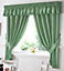 Gingham Green Checked Kitchen Curtains