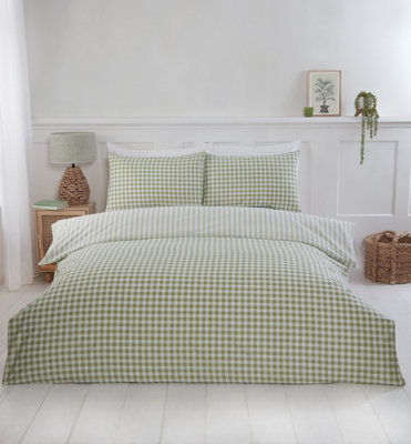 Gingham Polycotton Check Polycotton Duvet Set With Pillowcase