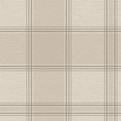 Giorgio Check Wallpaper Natural Belgravia 8102