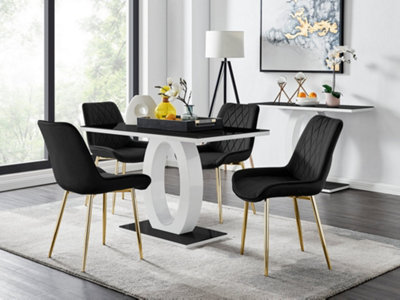 Black gloss dining online table set