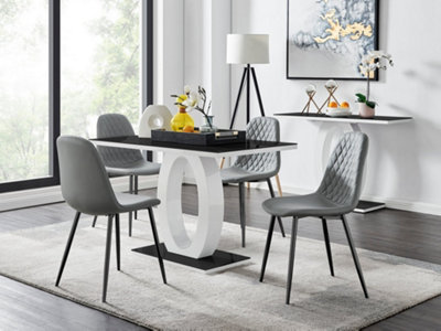 High gloss table and deals 4 chairs