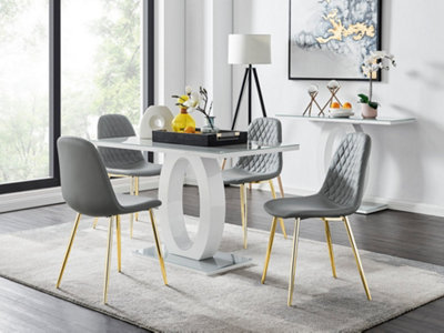 Grey gold dining deals table