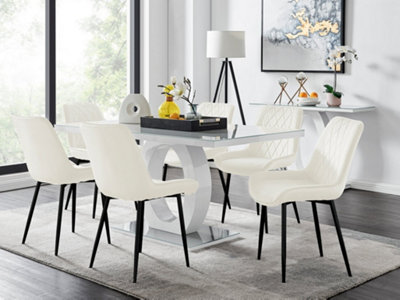 Dark top white on sale bottom dining table