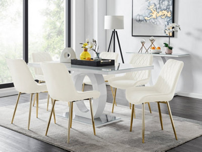 Cream and gold dining table hot sale