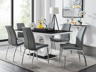 Giovani Rectangular 6 Seat White High Gloss Unique Halo Structural