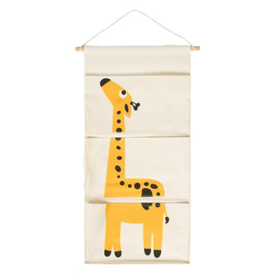 Giraffe Felt Hanging Storage Pocket Organiser Kids Door Hanging Closet Bag