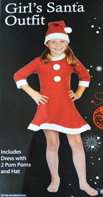 Girls Childrens / Kids 4 Piece Father Christmas Santa Suit / Dress Dressing Up Price Comparisons | Compare The Build