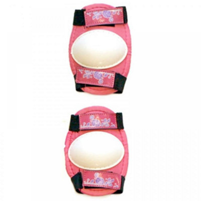 Girls Pink White Quad Skates Padded Kids Roller Boots Safety Pads Helmet Set Medium 13-3 (31.5-34.5 EU)