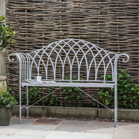 Girona Rounded Outdoor Bench in Distressed Grey