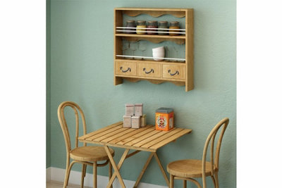 Gironde 3 Drawer Kitchen Wall Rack - Oak | DIY at B&Q
