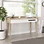 Giru Desk in Sonoma Oak effect and white accents and sliding shelf/desktop section