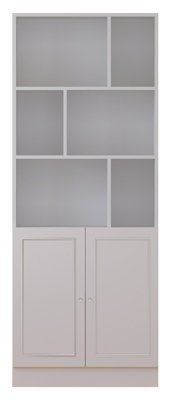 GISELLE White Bookcase With 2 Doors