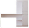 GISELLE White Storage Desk With Bookcase Attached
