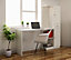 GISELLE White Storage Desk With Bookcase Attached