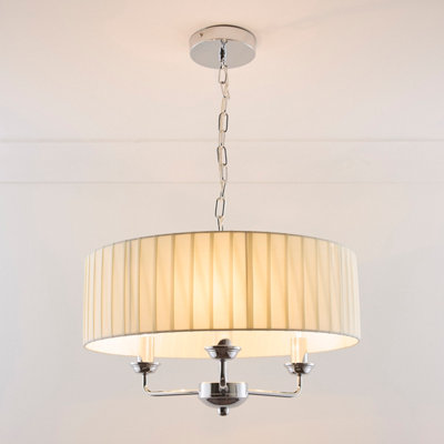 Giulia 3 Light Chrome Chandelier and Cream Shade