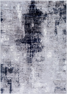 GIULIA Abstract Modern Marble Black Area Rug 160 x 220 cm