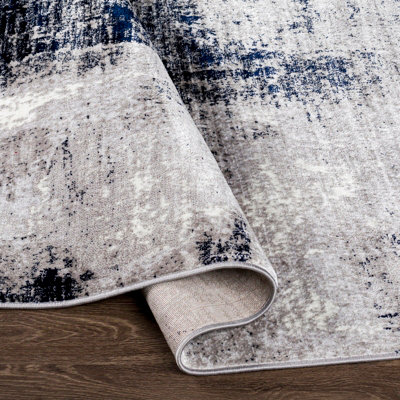 GIULIA Abstract Modern Marble Black Area Rug 160 x 220 cm