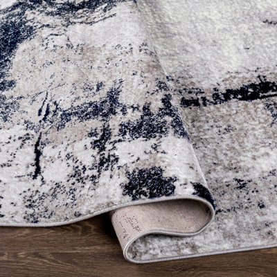 GIULIA Abstract Modern Marble Grey Area Rug 160 x 220 cm