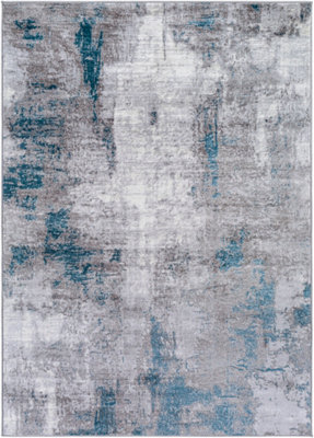 GIULIA Abstract Modern Marble Medium Grey Area Rug 140 x 200 cm