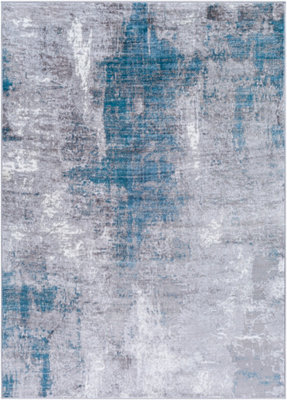 GIULIA Abstract Modern Marble Teal Area Rug 140 x 200 cm
