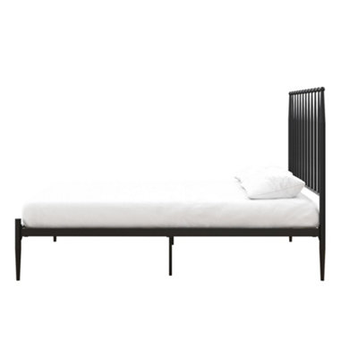 Giulia modern metal bed in black, double