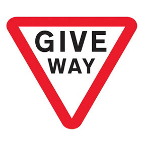 GIVE WAY Traffic Sign Directive - 3mm Aluminium Composite - 600x600mm