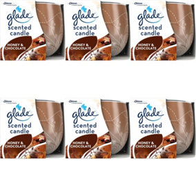 Glade Candle Honey & Chocolate Air Freshener 120g (Pack of 6)