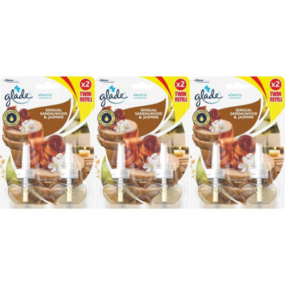 Glade Electric Twin Refill Sandalwood & Jasmine Scented Oil Plugin, 2 x