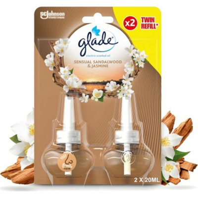 Glade Electric Twin Refill Sandalwood & Jasmine Scented Oil Plugin, 2 x