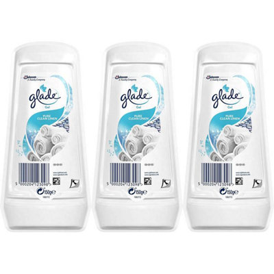 Glade Gel Air Freshener Clean Linen 150g (Pack of 3)