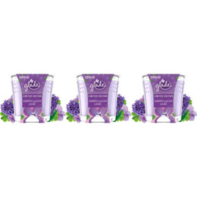 Glade Happy Lucky Lilac Scented Candle 129g Limited Edition (Pack of 3)