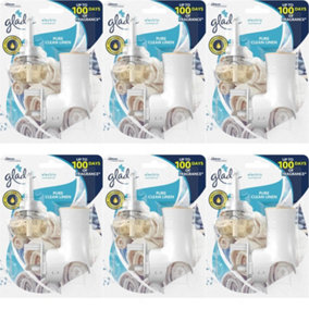 Glade pure clean linen Electric Scented Oil Holder & Refill 20 ml (7554). (Pack of 6)