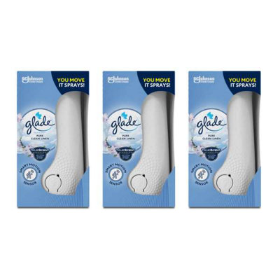 Glade Sense & Spray Motion Activated Automatic Holder Clean Linen 18ml -  Pack of 3