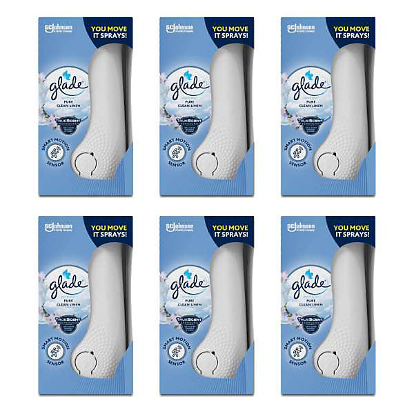 Glade Sense & Spray Motion Activated Automatic Holder Clean Linen 18ml -  Pack of 6