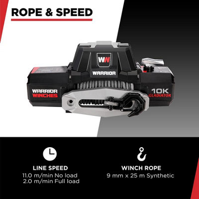 Gladiator F-Type 10000 Electric Winch - Synthetic Rope